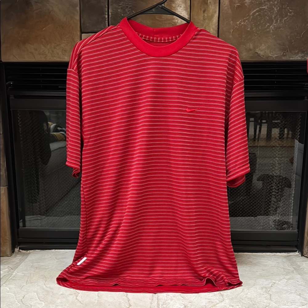 NIKE Red Striped Men's Shirt